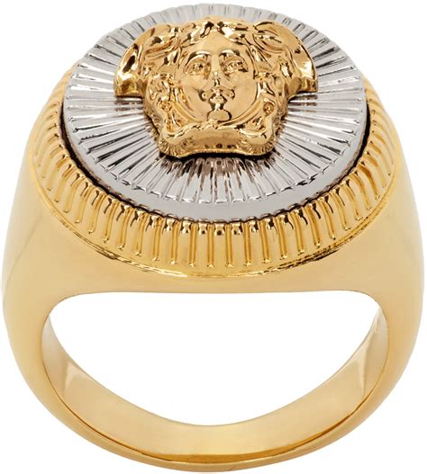 versace gold silver ring